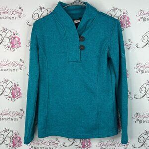 Mckinley sweater buttons Elegant Teal Women's Sweatshirt with Button Accents